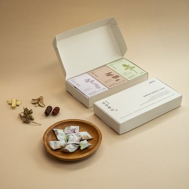 생활한방연구소 [바라기] 캔디 단상자 3종 선물세트 (도라지/쌍화/약쑥) + 쇼핑백