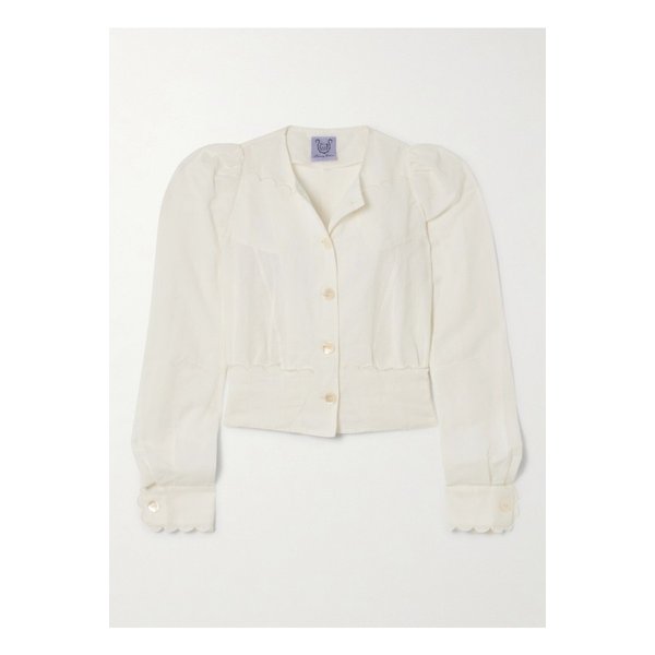 티에리 콜슨 아라벨라 스캘럽 코튼 리넨 혼방 재킷 오프 화이트 1647597344617694