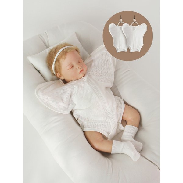 스와들컷 얇은 2P 세트 - Newborn swaddlecut 2P set with baby socks