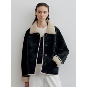 Basic Suede Shearling Mustang - Black
