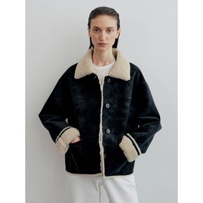 Basic Suede Shearling Mustang - Black