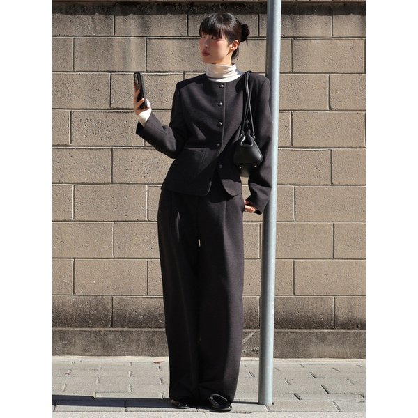 [세트] 피치 베이직 자켓 + 피치 베이직 슬랙스 차콜 amr2210