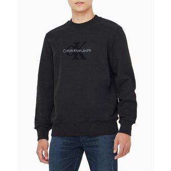 Calvin Klein Jeans 남성 셔닐 모노로고 기모 스웻셔츠(J326144)