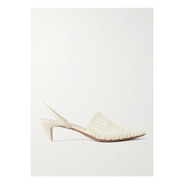 아칸토 피시네트 가죽 슬링백 펌프스 크림 46376663162859930