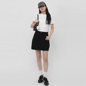여자 기본 크롭 레이어드 반팔티 무지 티셔츠 SDE116