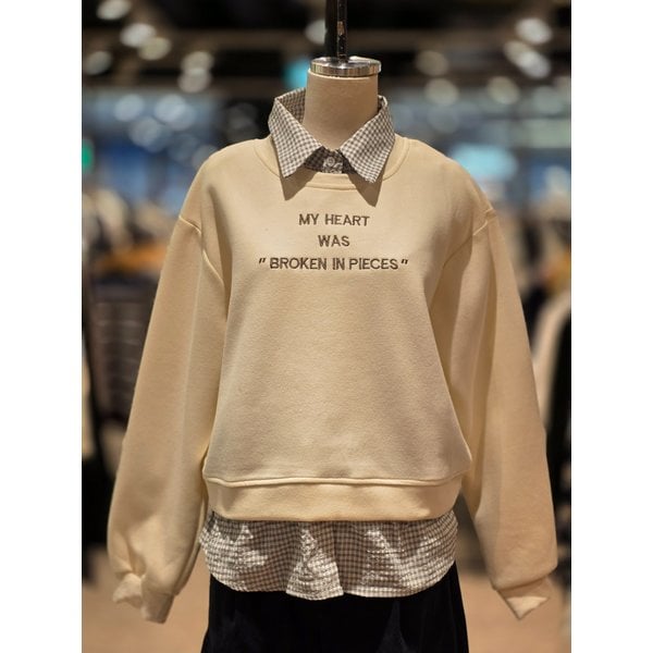 [파주점] 랩 셔츠배색 레터링 맨투맨 AS7XT166