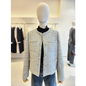 [여주점] [JJ 지고트] 여성 트위드 프린지 라운드넥 재킷 GRAM0JK931