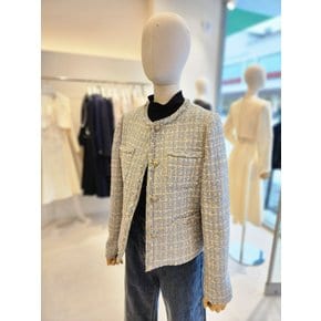 [여주점] [JJ 지고트] 여성 트위드 프린지 라운드넥 재킷 GRAM0JK931
