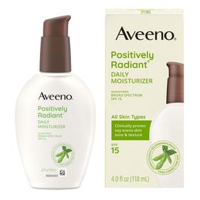 [해외직구] Aveeno 아비노 포지티브 래디언트 데일리 페이스 로션 SPF15 118ml 2팩