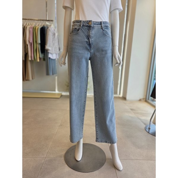 [여주점] [더 아이잗] 여성 백 밴딩 배기핏 데님 팬츠 (IS3A8SL011)