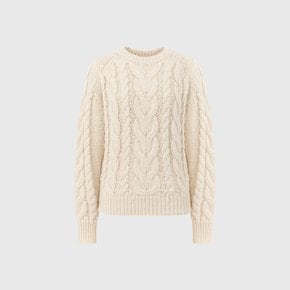 그레이디스 케이블 울 니트_크림 / GLADYS CABLE WOOL KNIT_CREAM