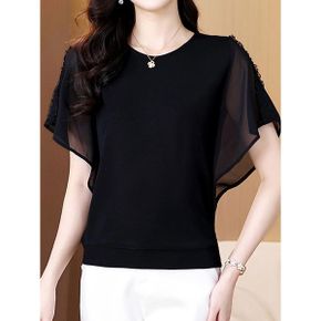 블랙라인시스루프릴블라우스 HB5MBL175C_P399908460