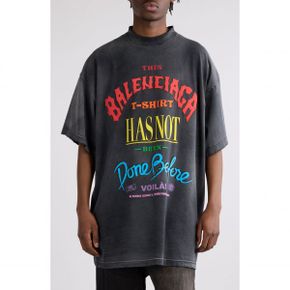 4794478 Balenciaga Gender Inclusive Oversize Distressed Logo Cotton T-Shirt