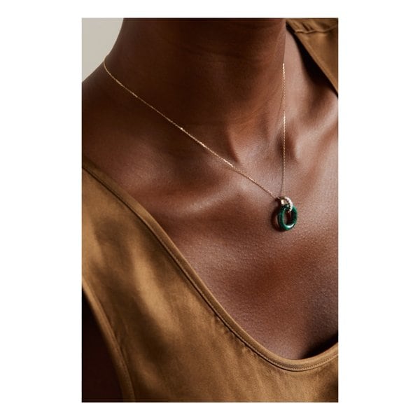 마테오 도넛 14캐럿 골드 말라카이트 다이아몬드 목걸이 1647597290248764