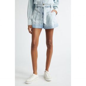 4885034 Zimmermann Belted Pleated Denim Shorts