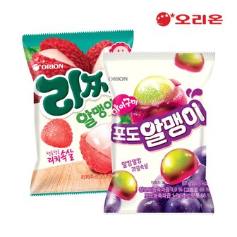 오리온 포도알맹이(67g) 10개 + 리찌알맹이(67g) 10개