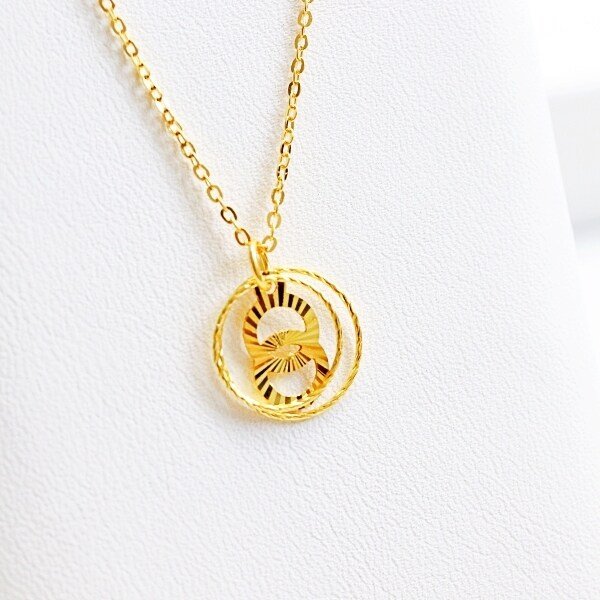 [가앤] 24k순금 양면 써클 목걸이3.75g