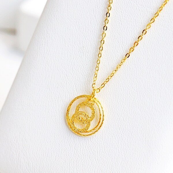 [가앤] 24k순금 양면 써클 목걸이3.75g