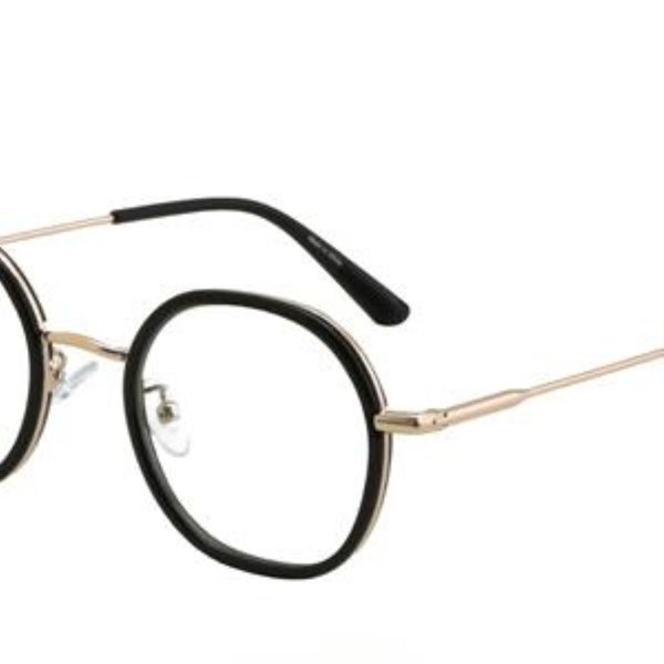 [옷자락] 남녀공용 블랙 실버 투명 동글이 뿔테 안경테