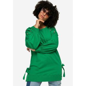 4715907 Angel of Style ZIEROSEN MIT BINDEBAND RUNDHALS LANGARM - Sweatshirt green