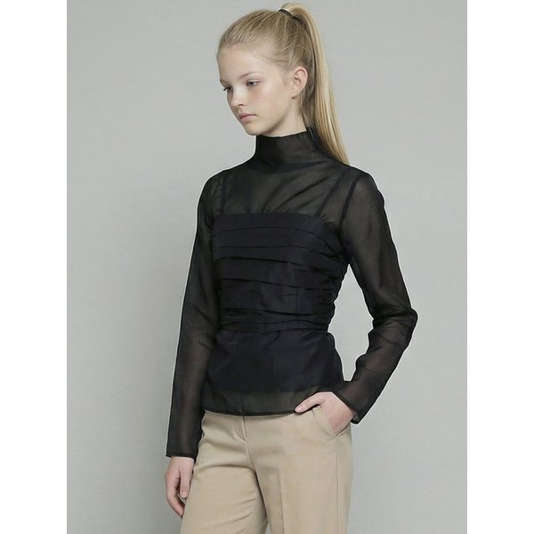 시어 뷔스티에 블라우스 SET_BLACK