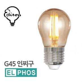 엘포스LED 무드등 인찌구 에디슨전구 카페등 인테 G45 X ( 2매입 )