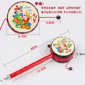 중국소고 중국전통 놀이 딸랑이 악기장난감 치발기 아기장난감 소고 중국문화체험 학교교재 중국소고