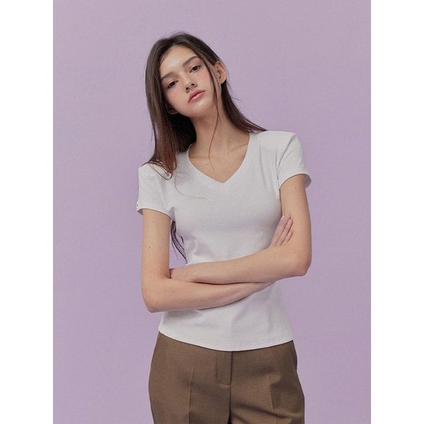 패드 브이 반팔 티셔츠