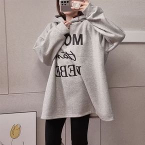 여성 기모 모어 레터링 후드_P382121535