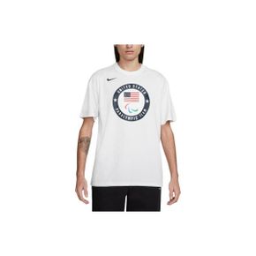 3981331 Nike Mens White Team USA 2024 Summer Paralympics Media Day Look Essentials T-Shirt