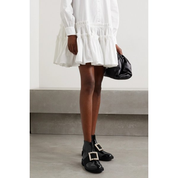 비브 레인저 크리스털 장식 페이턴트 가죽 첼시 부츠 블랙 24092600056996367