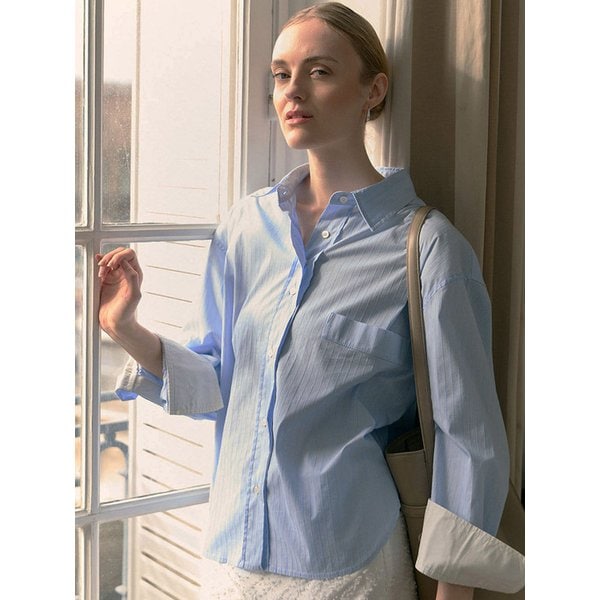 루이센 프리미엄 셔츠 - SKY BLUE