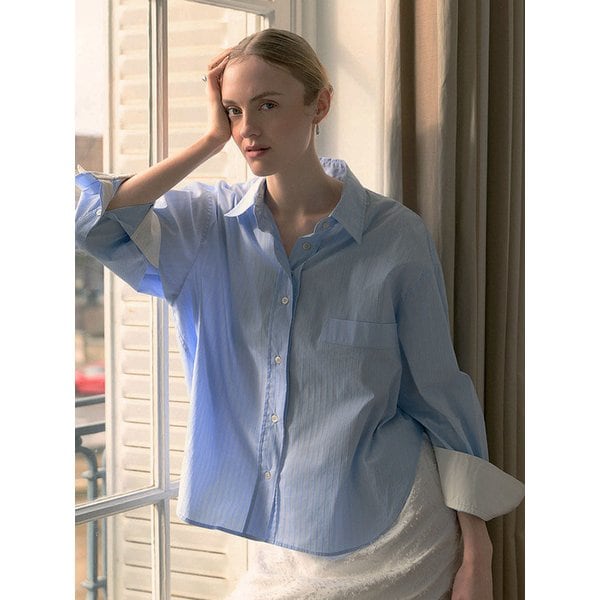 루이센 프리미엄 셔츠 - SKY BLUE