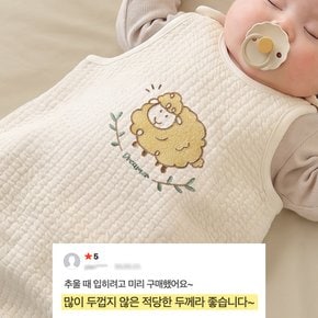 4계절 자수 포근 수면조끼 잠옷 배앓이방지