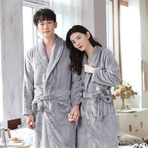 포근한 겨울 샤워가운 수면 극세사 커플 목욕가운 호텔가운 그레이
