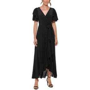 3966114 DKNY Womens Velvet Burnout Maxi Dress