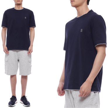 브루넬로쿠치넬리 25SS 남성 로고 자수 반팔티셔츠 (M0B137427G CD325 25S)
