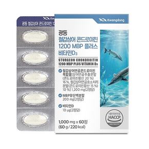 광동생활건강 철갑상어 콘드로이친1200 MBP 플러스 비타민D3 60정