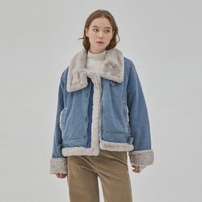 DENIM MINK ECO FUR JACKET INDIGO