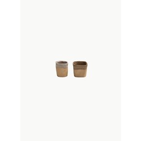 크리스타세아 24SS ANAPHI CERAMIC - SET OF 2 SQUARE CUPS IN BROWN/BEIGE