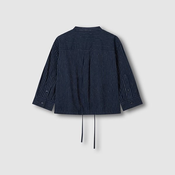 여 리넨 블렌디드 헨리넥 7부 셔츠 J116203525058