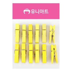 유니아트 1200 나무집게 (중) (노랑)