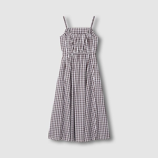 여 포플린 체크 뷔스티에 원피스 J136201078072