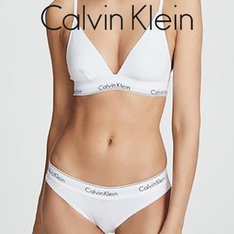 Calvin Klein Underwear 캘빈클라인 MODERN COTTON 트라이앵글 브라렛+삼각팬티 세트 QF5650 화이트