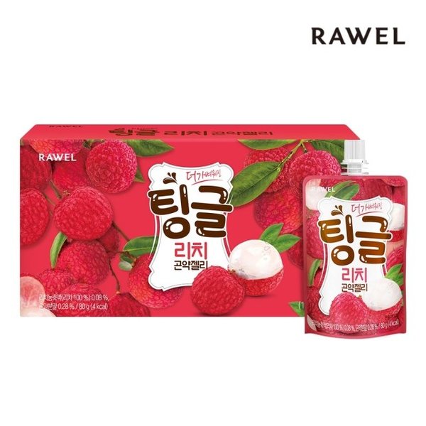 로엘 팅글 곤약젤리 리치 1박스 (80g x 14팩)