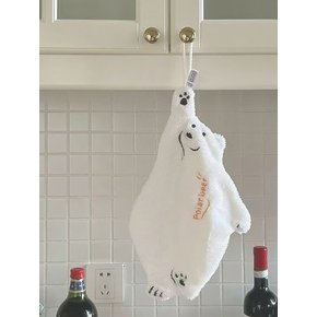 귀여운 북극곰 고리형 핸드타올 타올 키친행주
