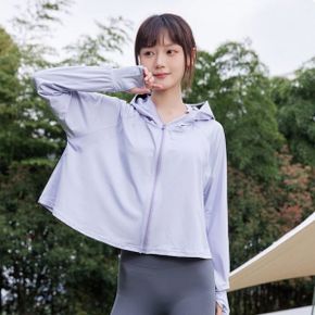 여성 크롭 자외선차단 후드 바람막이 여자 후드집업 얇은 경량 긴팔 썬캡 자켓 점퍼
