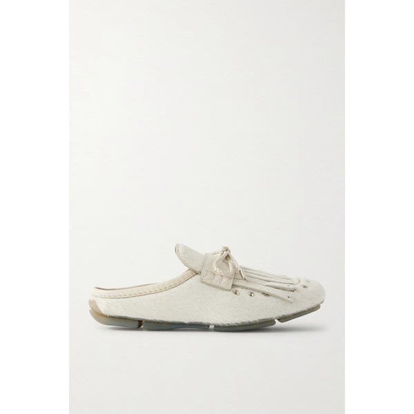 몬테고 가죽 트리밍 스터드 카프 헤어 뮬 46376663162975273