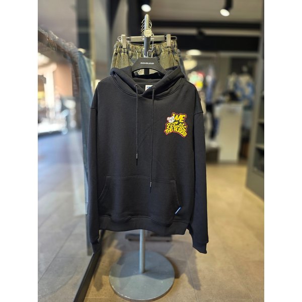 [시흥점] 남여공용 브릭그래피티 세미오버핏 후드(블랙) /JGET30802BK