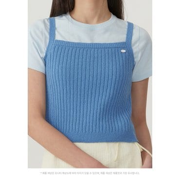 커버낫 우먼 리브드 슬리브리스 니트 Blue CO2502KT86BL